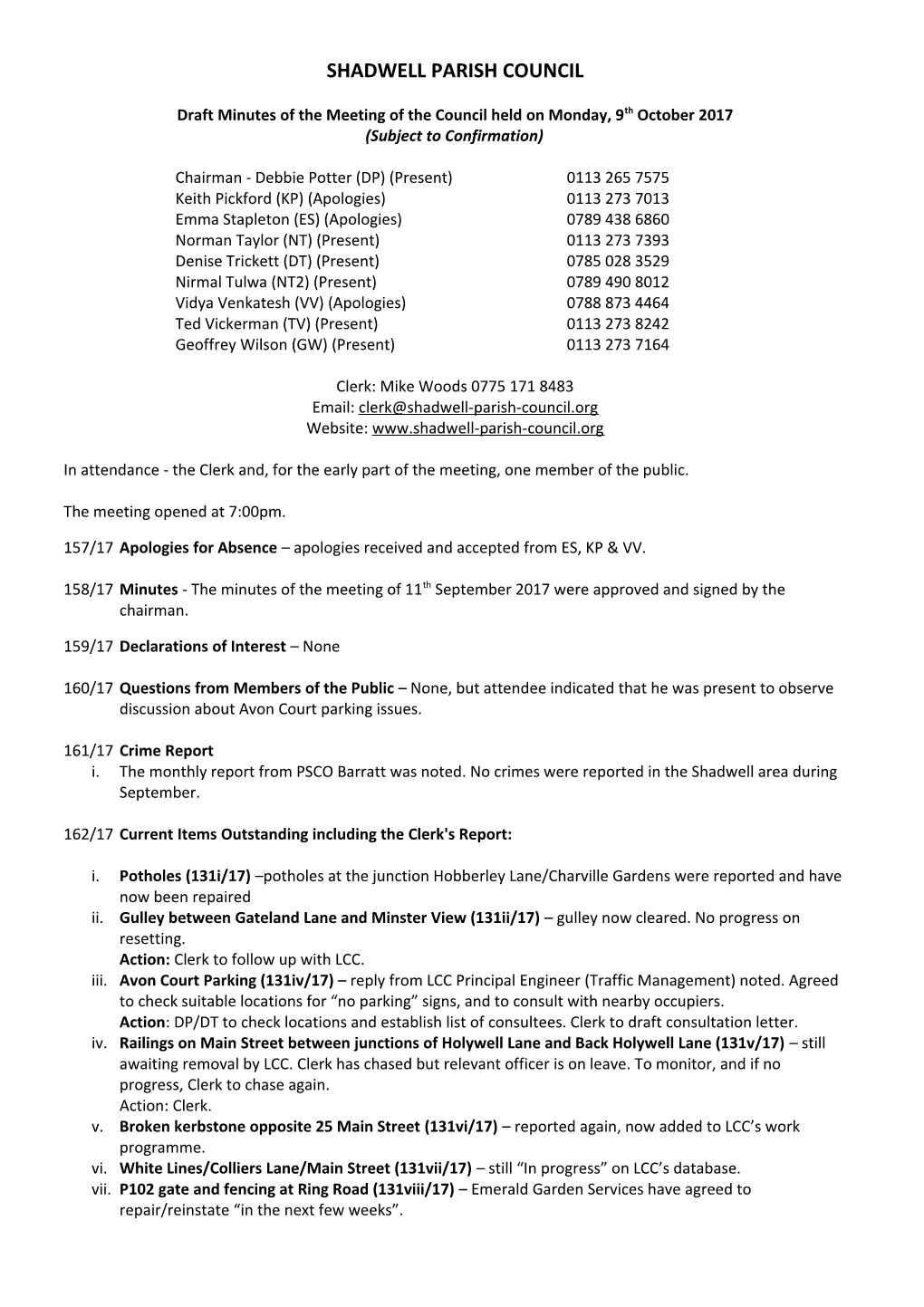 Shadwell Parish Council