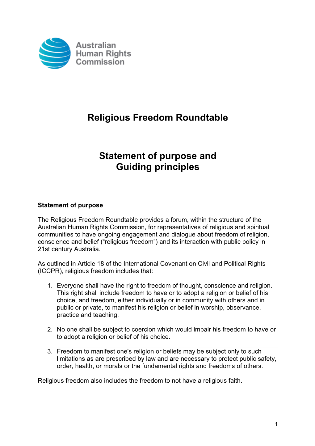 Religious Freedom Roundtable