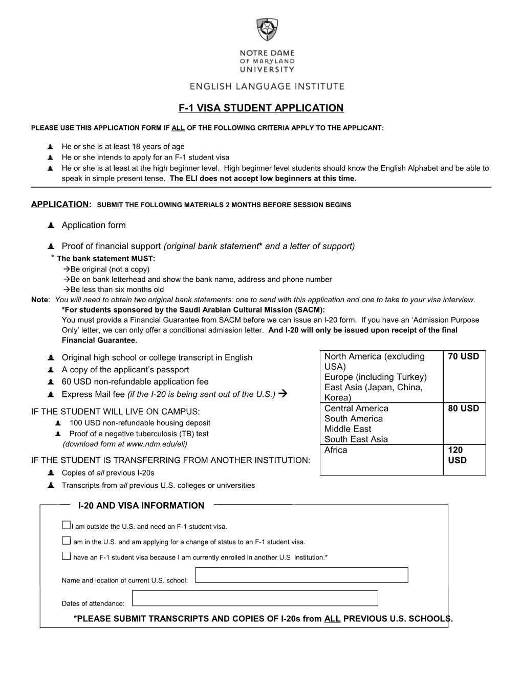 F-1 Visa Student Application