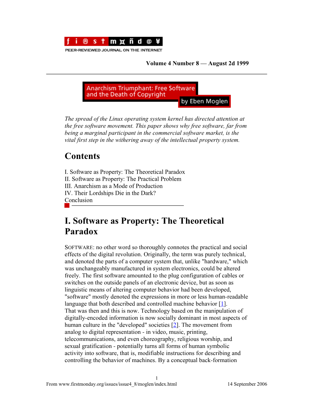 I. Software As Property: the Theoretical Paradox