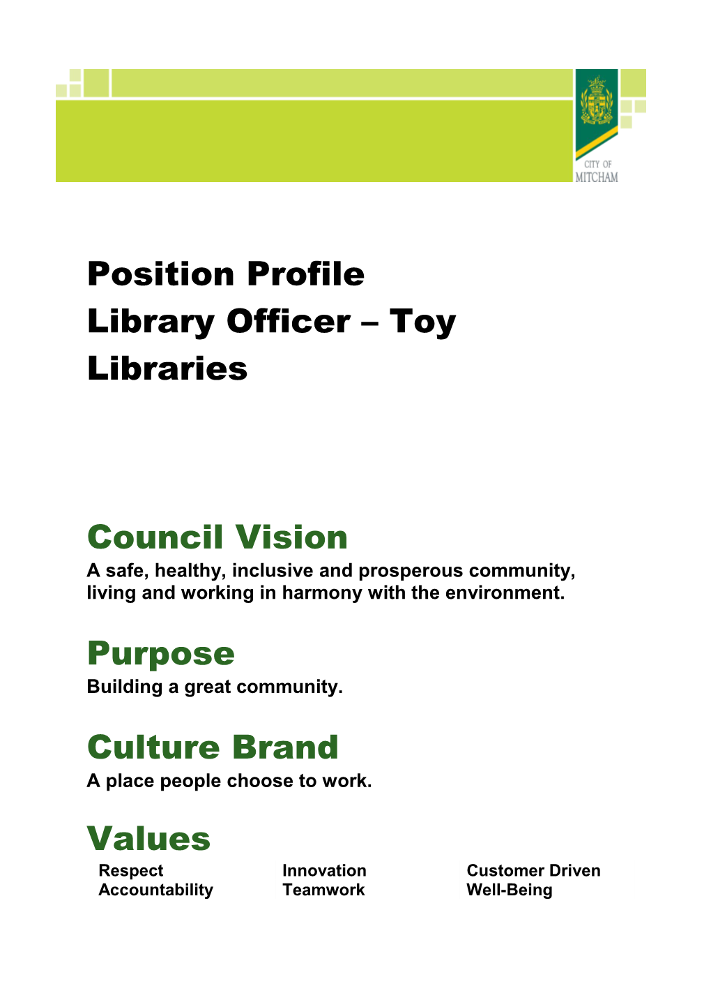 Library Officer Toy Libraries