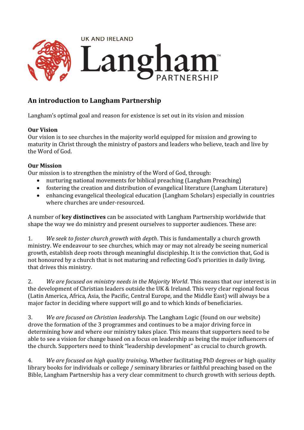 An Introduction to Langham Partnership