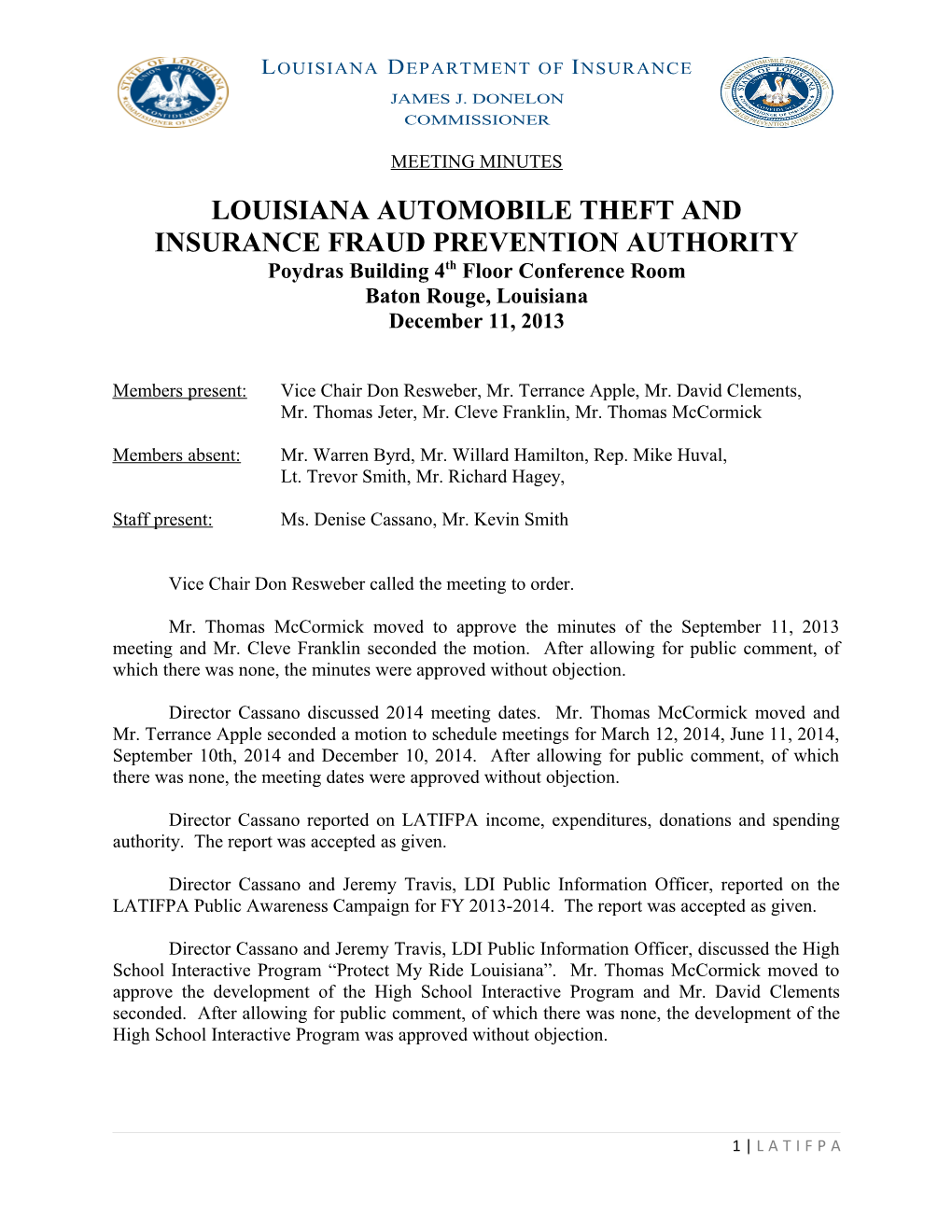Louisiana Automobile Theft And