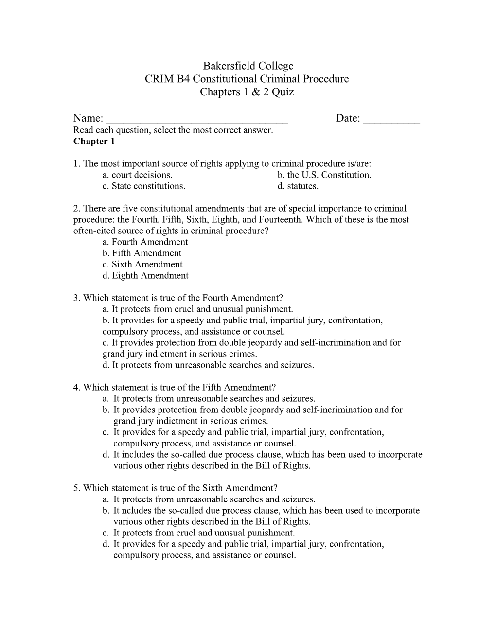 CRIM B4constitutional Criminal Procedure