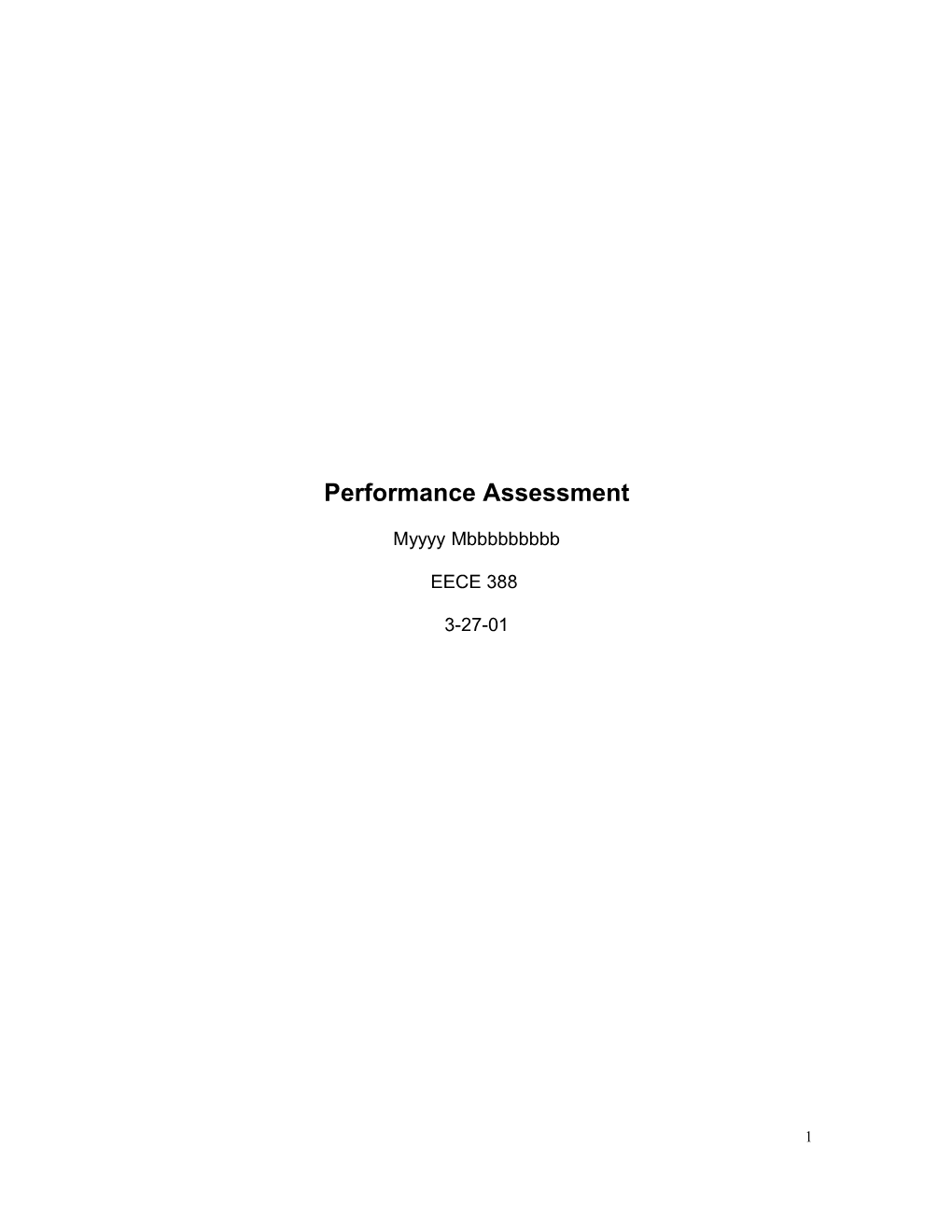 Performance Assessment