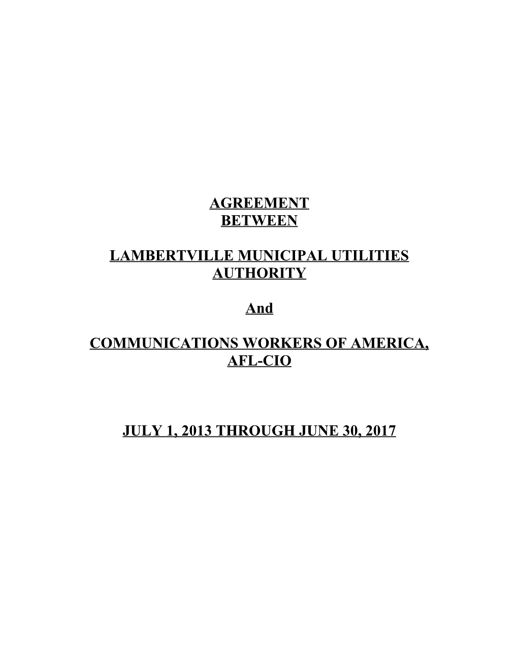 Lambertville Municipal Utilities Authority