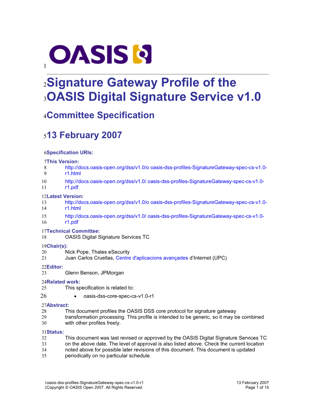 Signature Gateway Profile