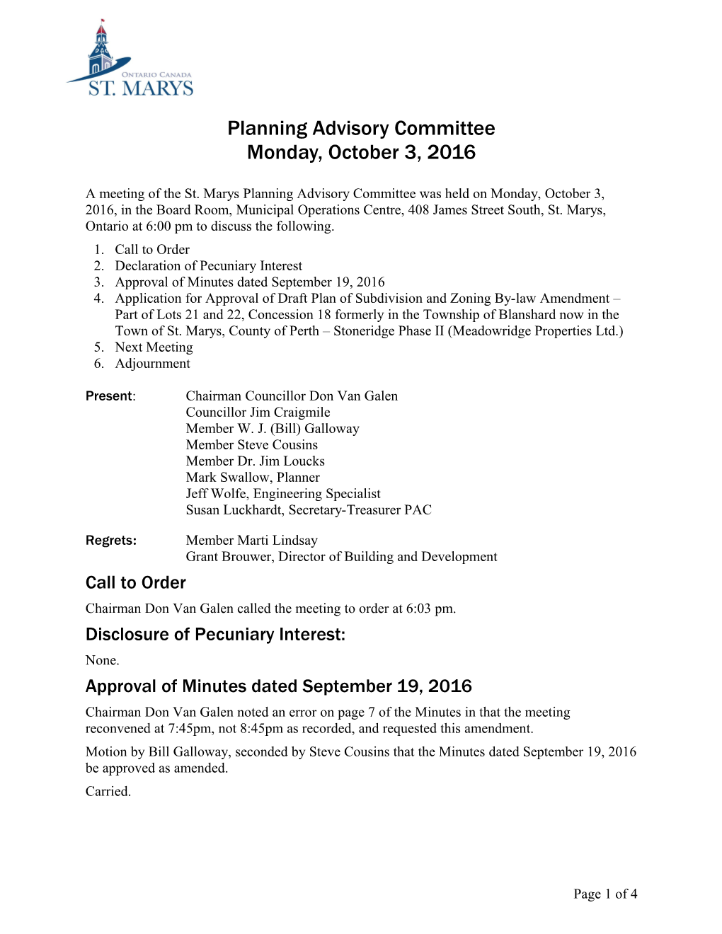 Planning Advisory Committee