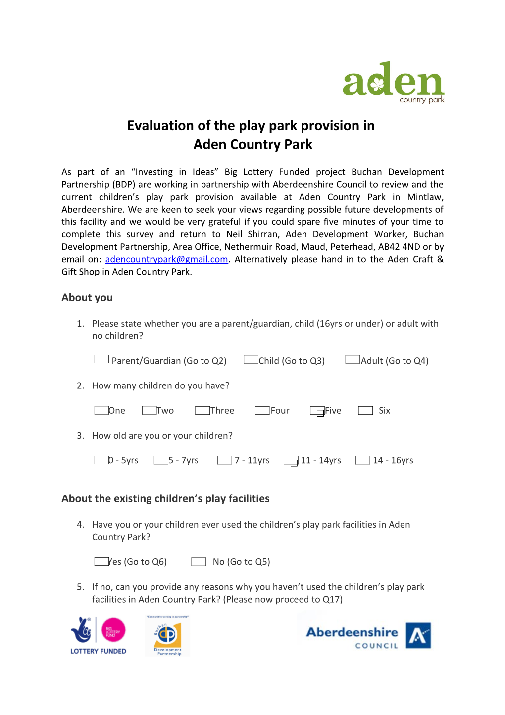 Evaluation of the Play Park Provision In
