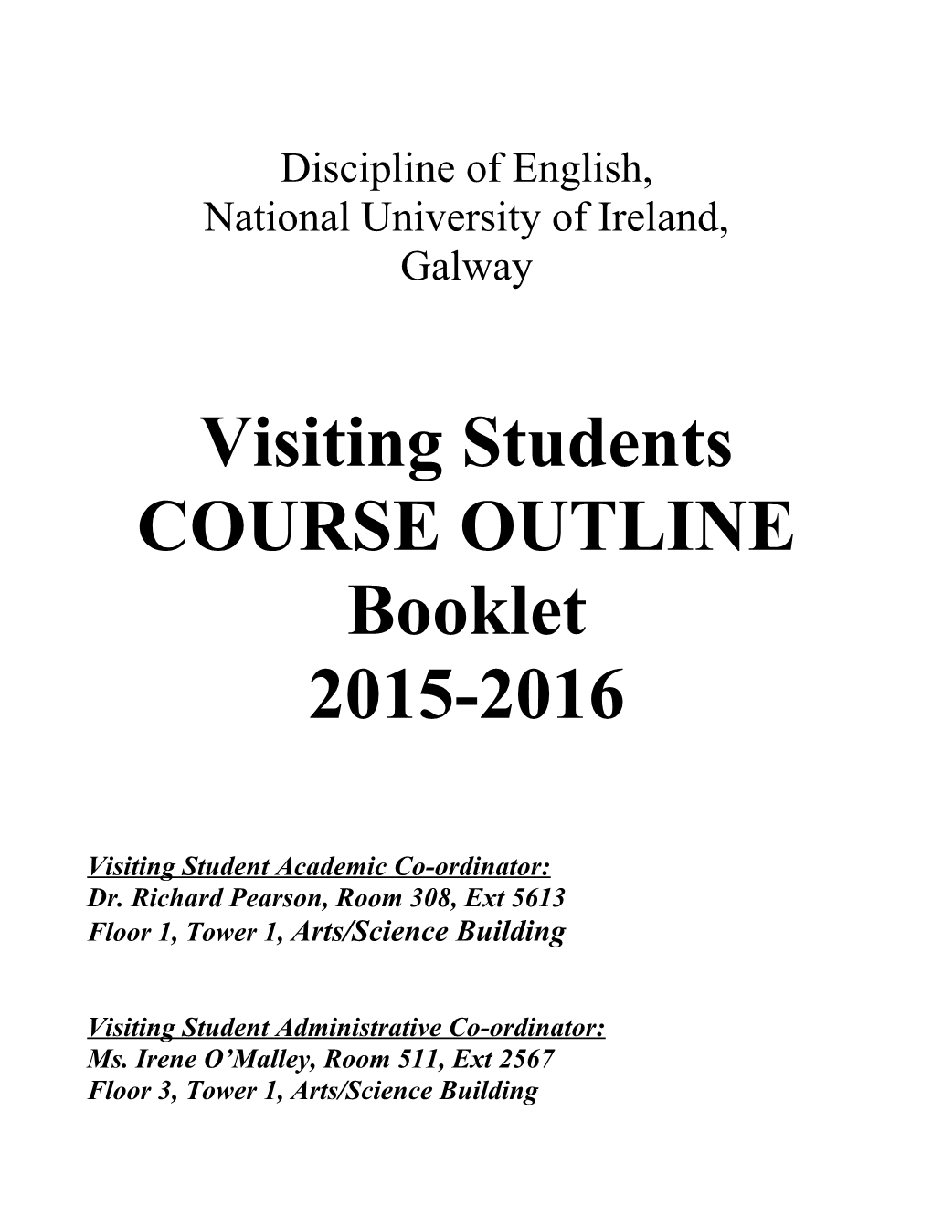 Second Year Course Outlines