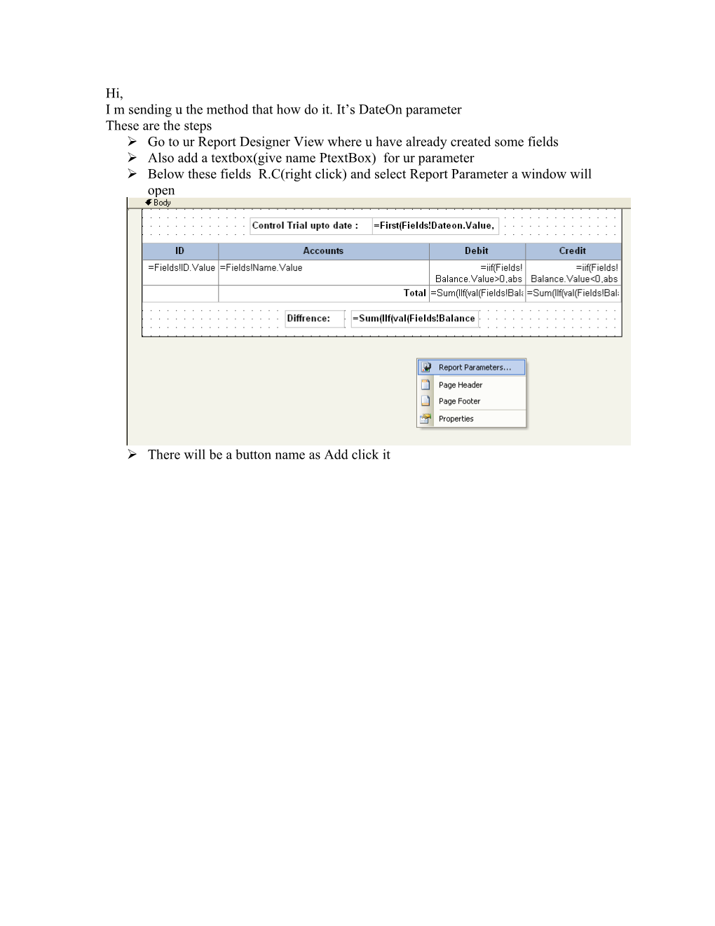 I M Sending U the Method That How Do It. It S Dateon Parameter