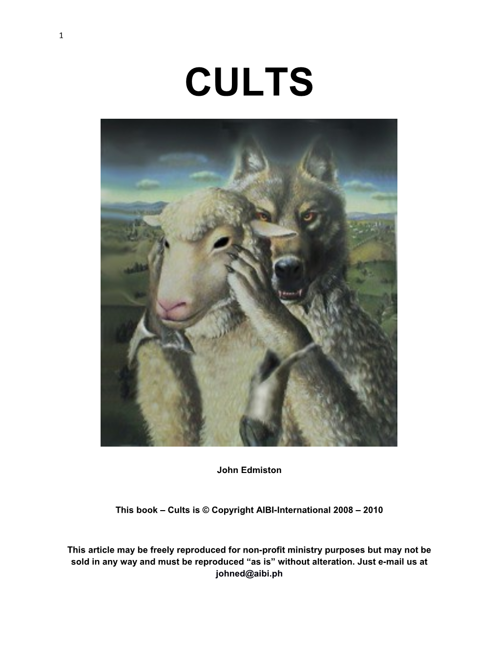 This Book Cults Is Copyright AIBI-International 2008 2010