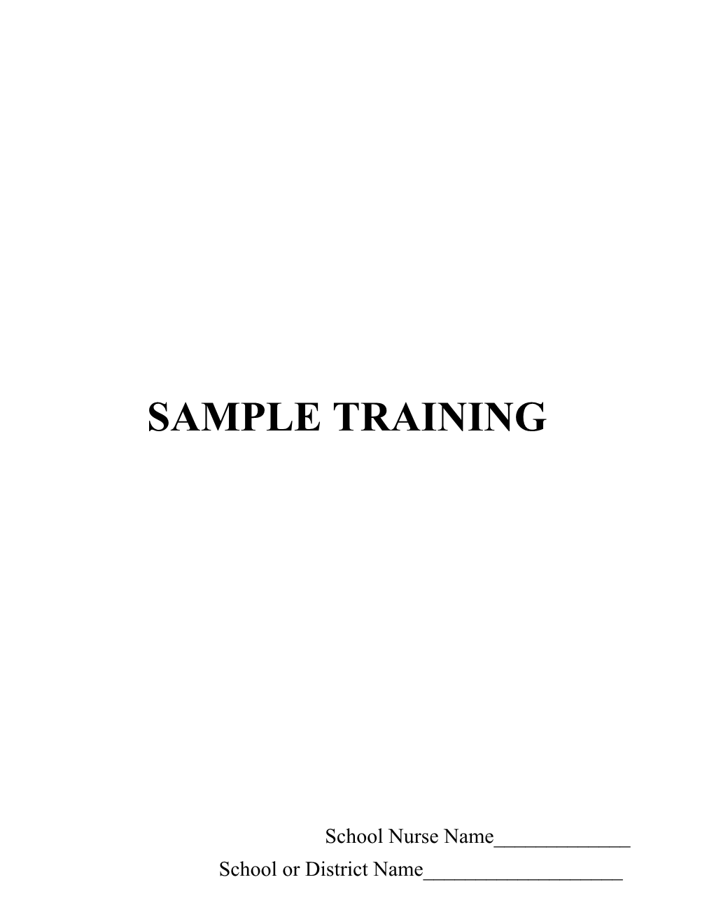 Sample Training