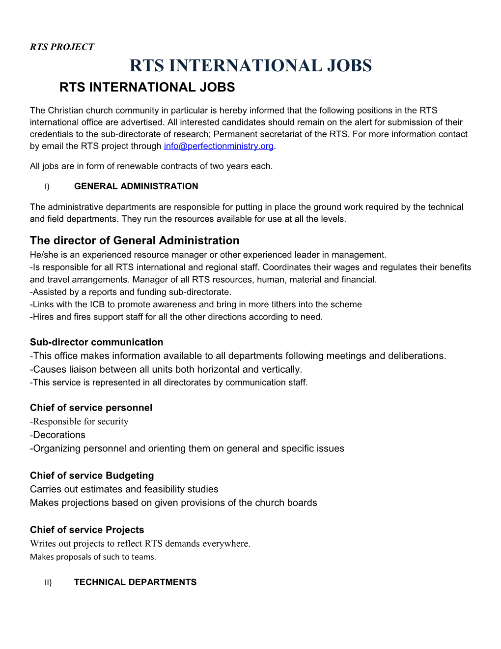 Rts International Jobs