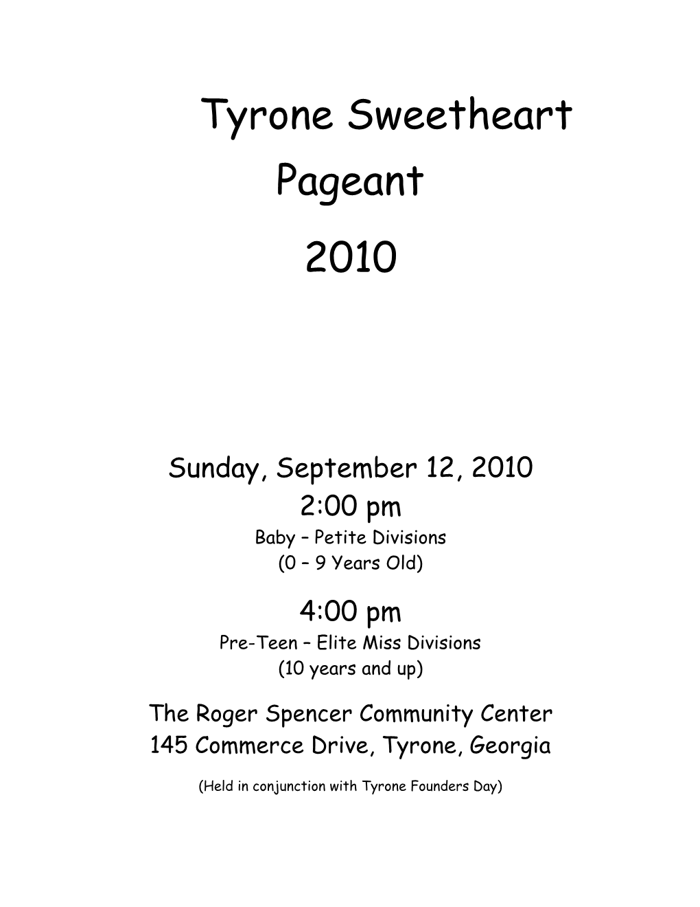 Tyrone Sweetheart Pageant