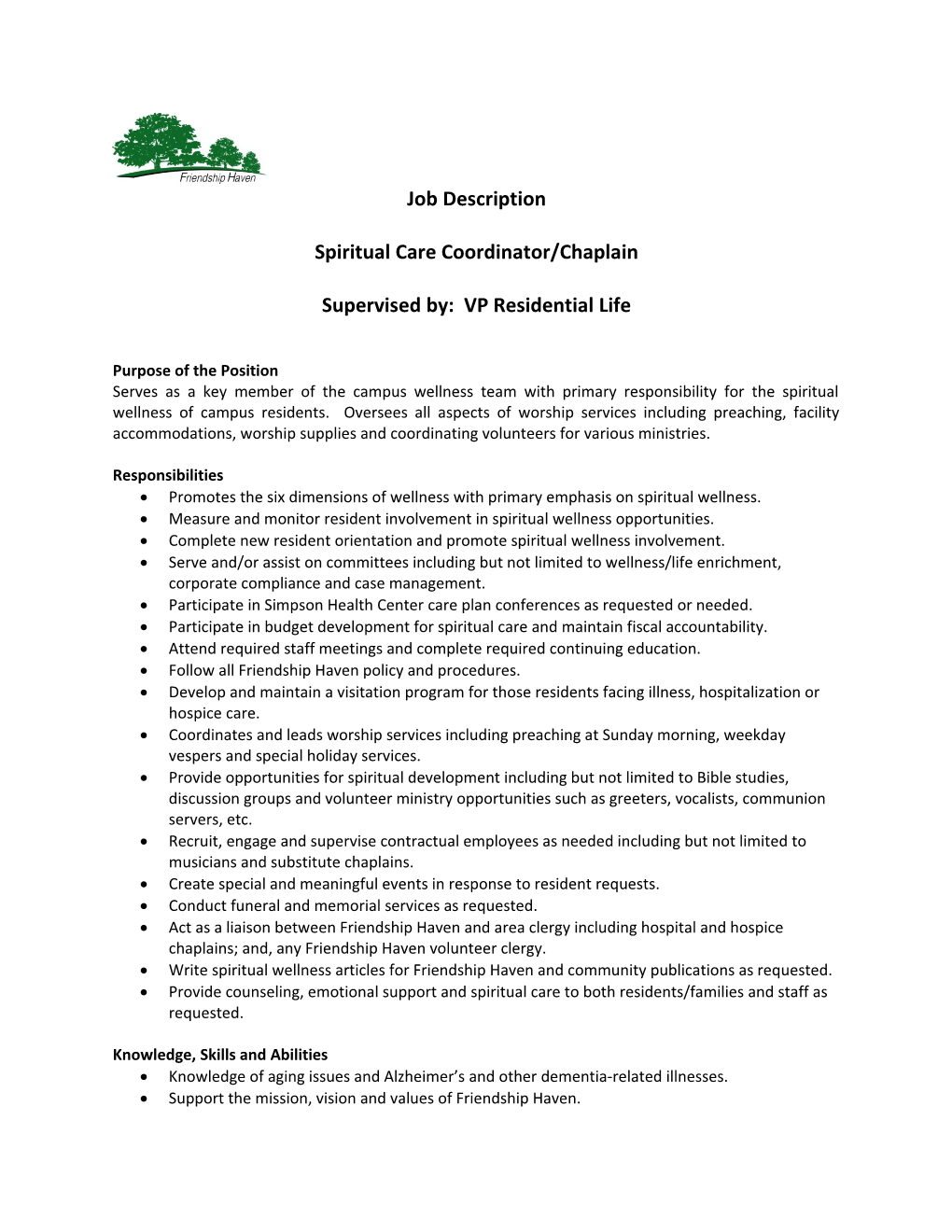 Spiritual Care Coordinator/Chaplain