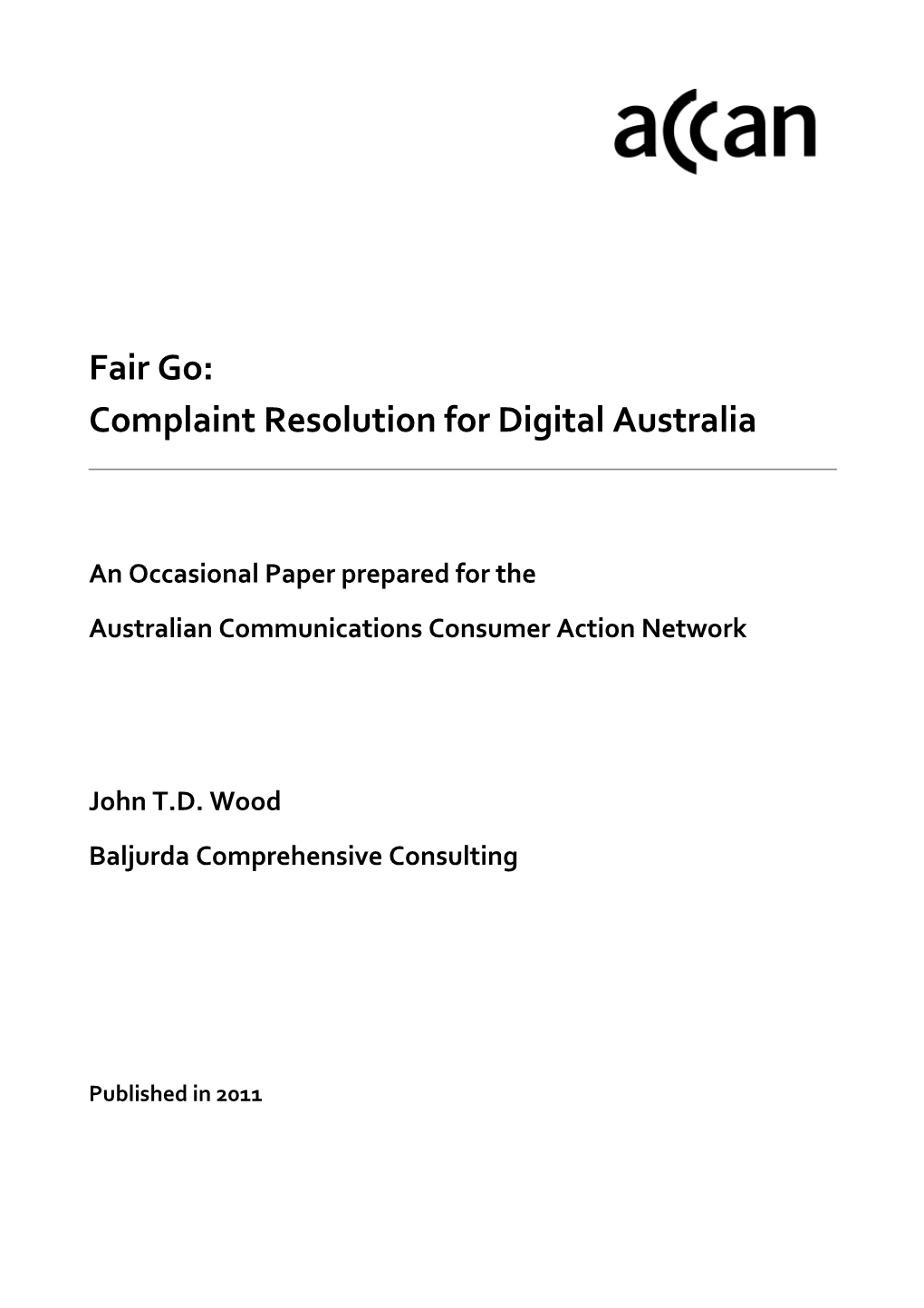 Complaint Resolution for Digital Australia