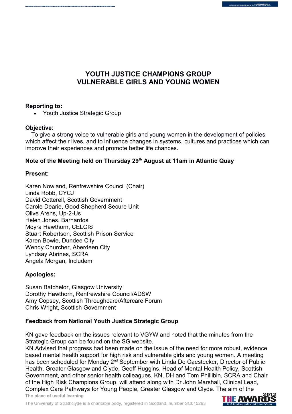 Youth Justice Champions Group