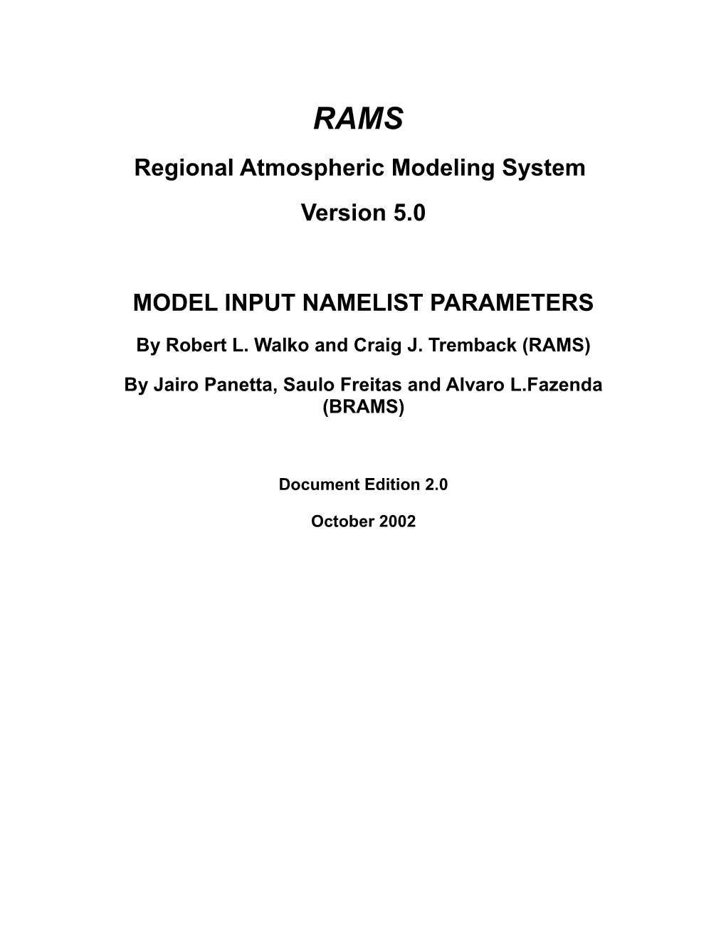 Chapter 7 - the Rams Atmospheric Model