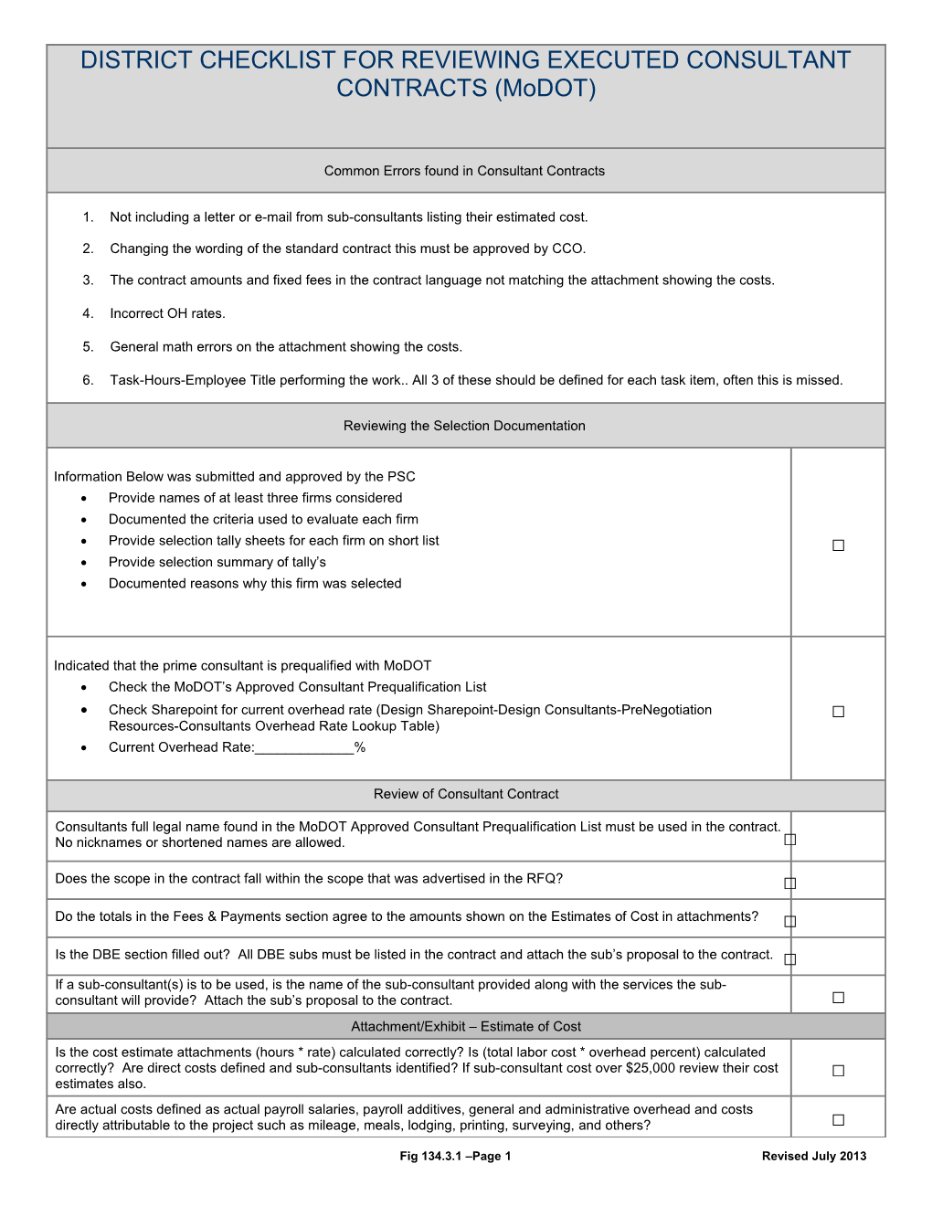 Not Including a Letter Or E-Mail from Sub-Consultants Listing Their Estimated Cost