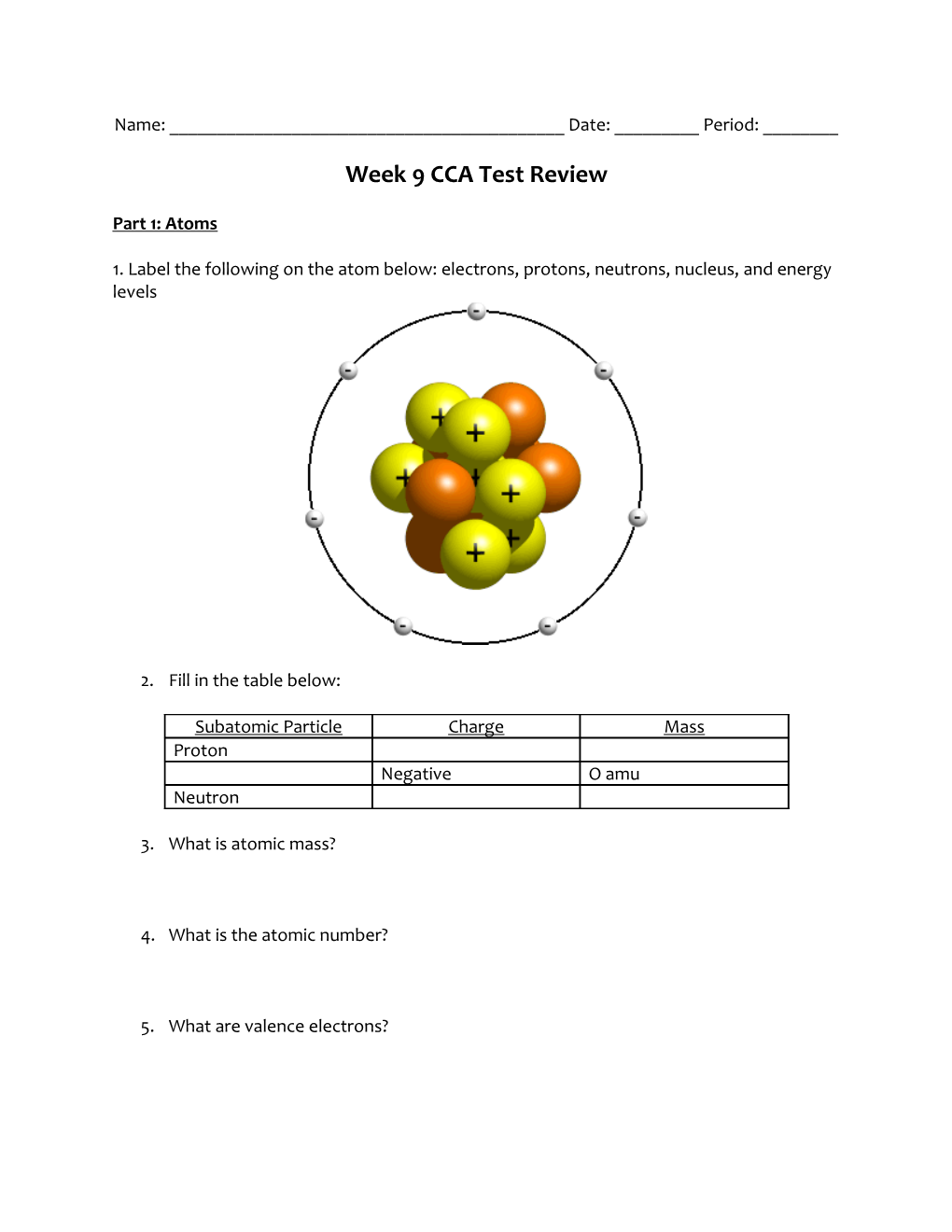 Week 9 CCA Test Review