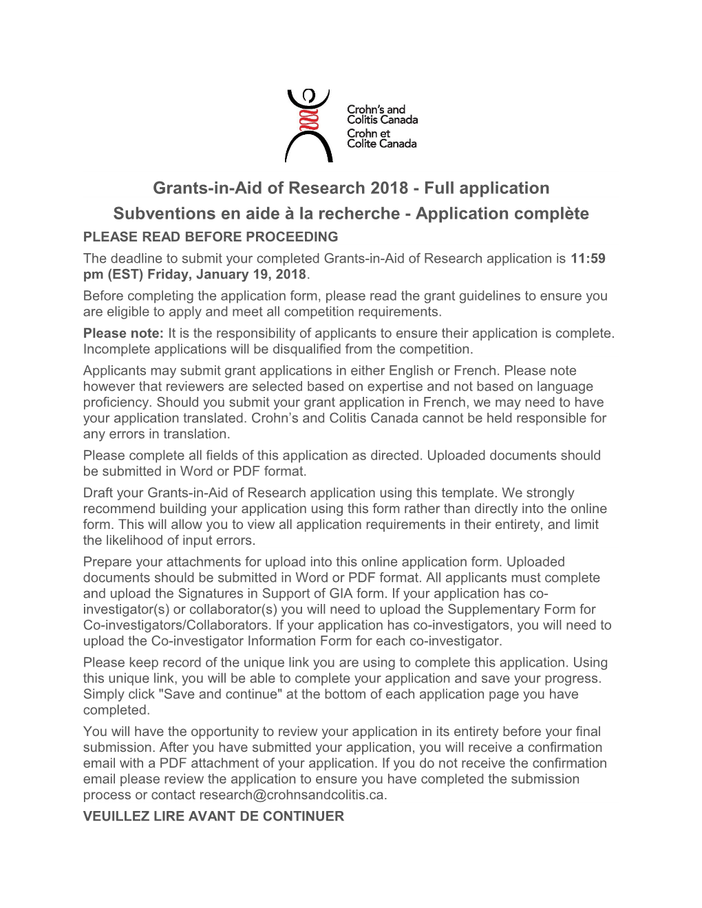 Grants-In-Aid of Research 2018 - Full Application