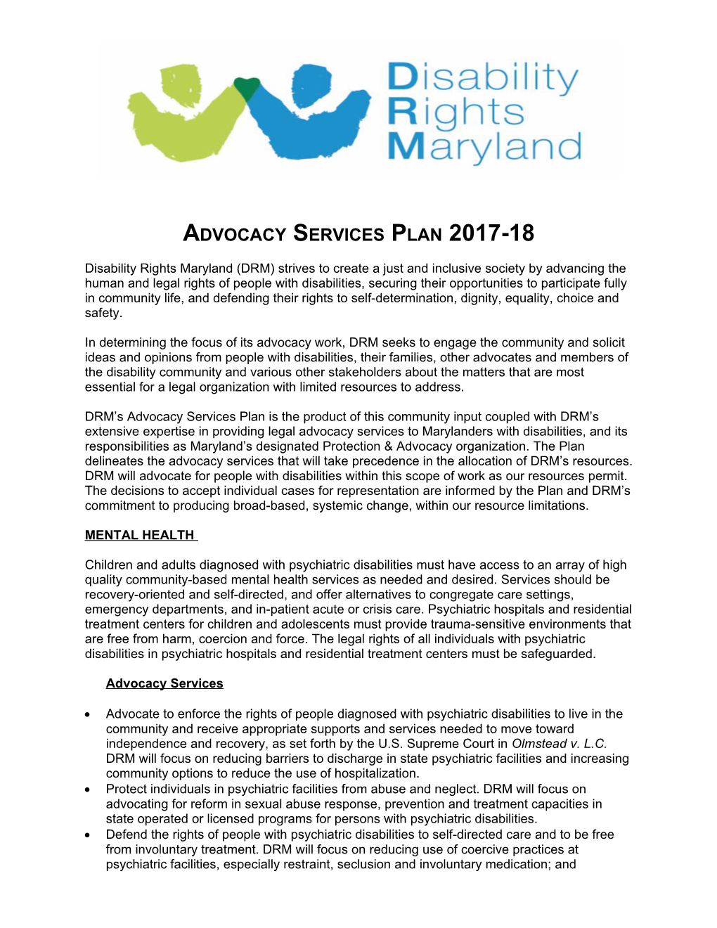 Advocacy Services Plan 2017-18