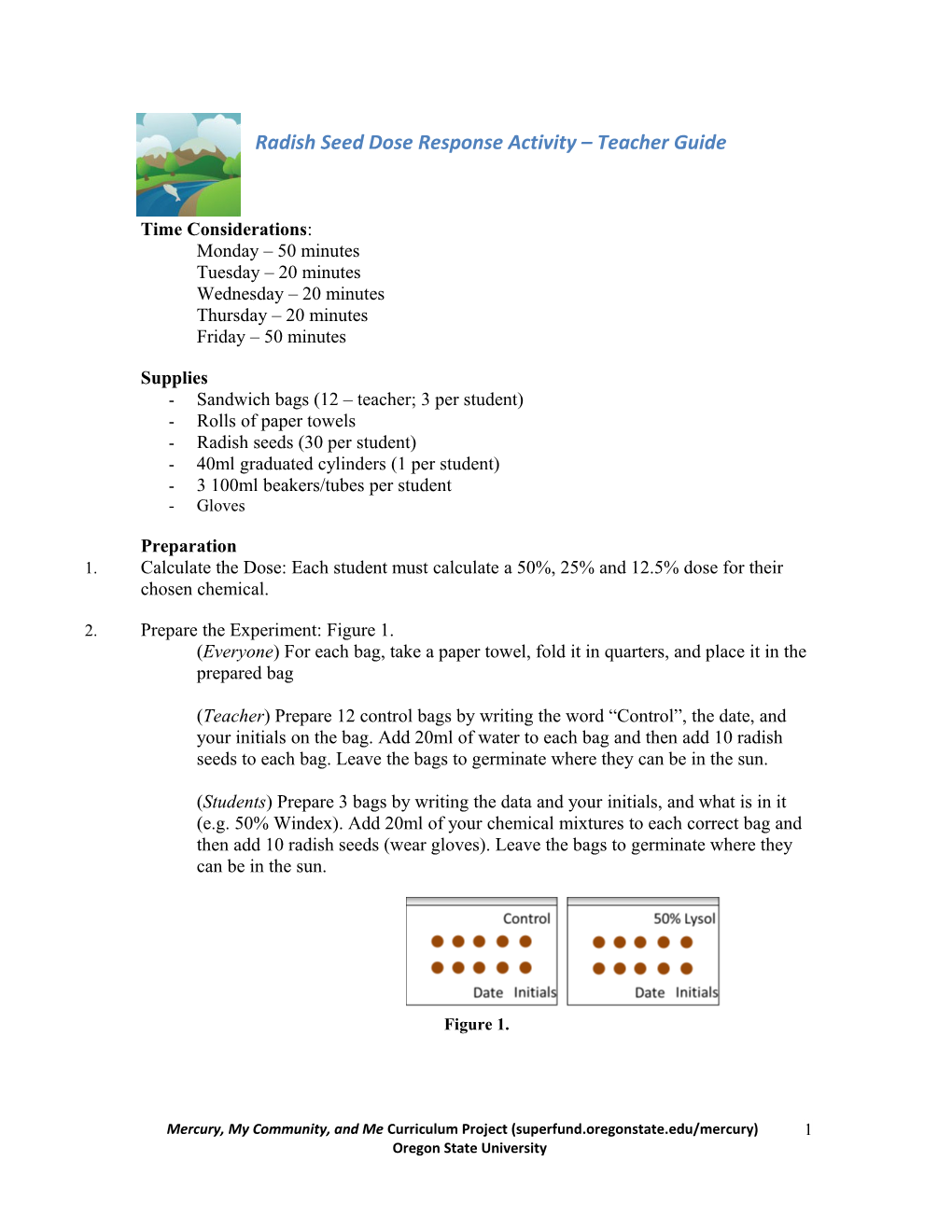 Radish Seed Dose Response Activity Teacher Guide