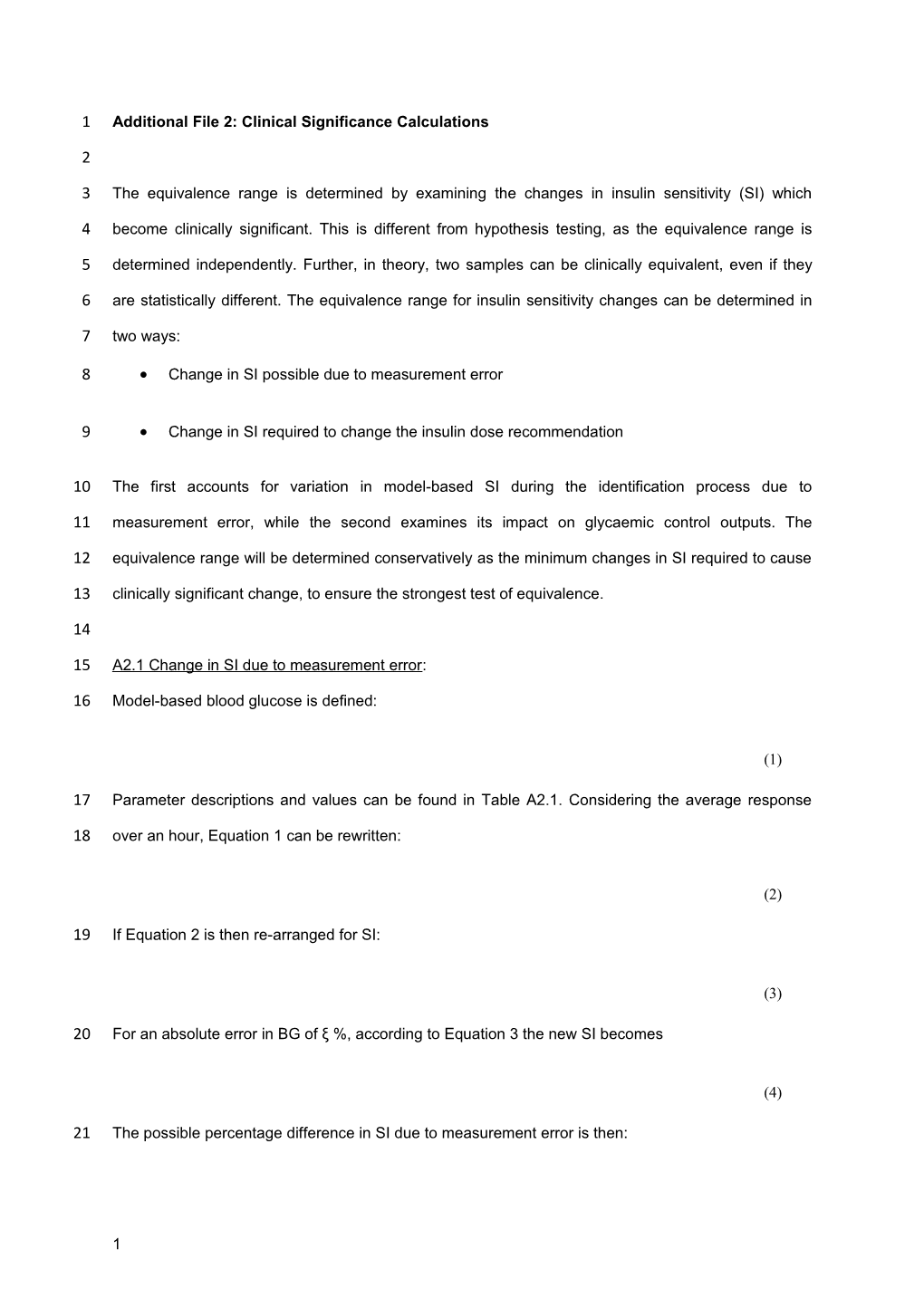 Additional File 2: Clinical Significance Calculations