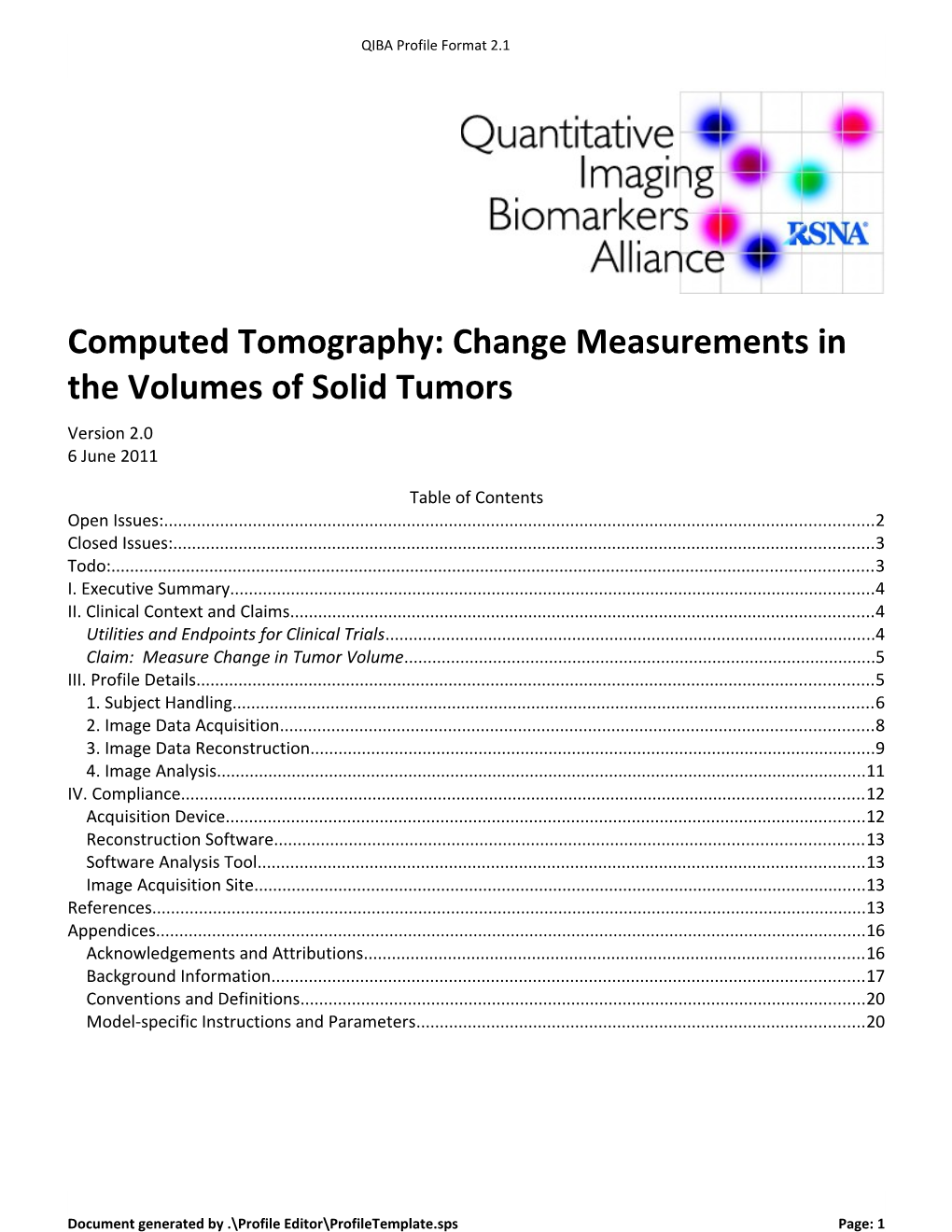 Computed Tomography: Change Measurements in the Volumes of Solid Tumors