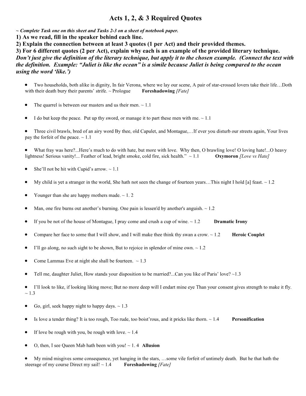 Complete Task One on This Sheet and Tasks 2-3 on a Sheet of Notebook Paper