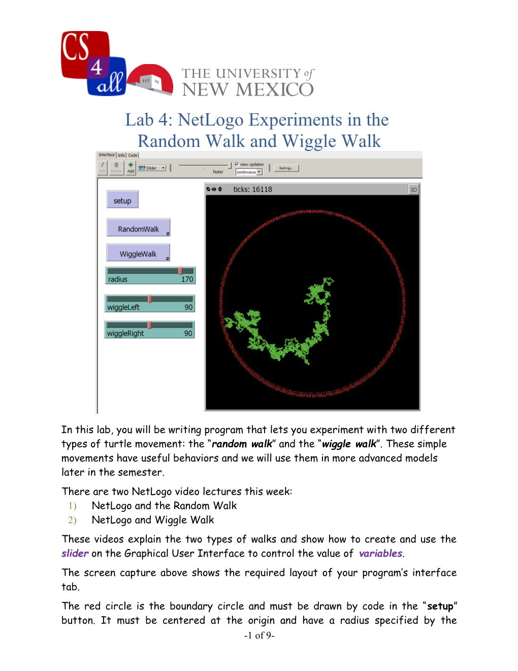 Lab 4: Netlogo Experiments in The