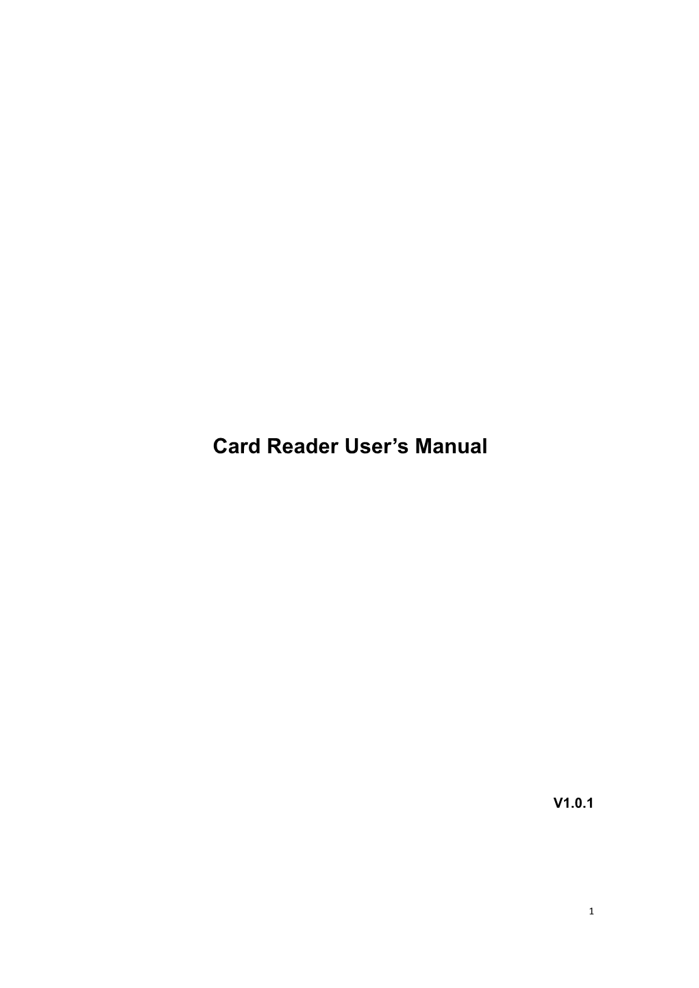 Card Readeruser S Manual