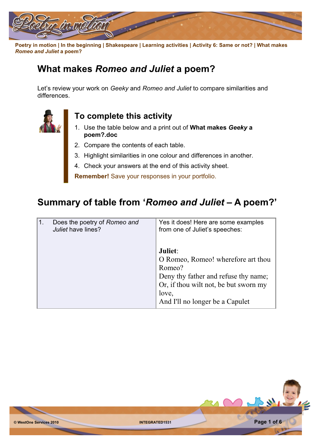 What Makes Romeo and Juliet a Poem?