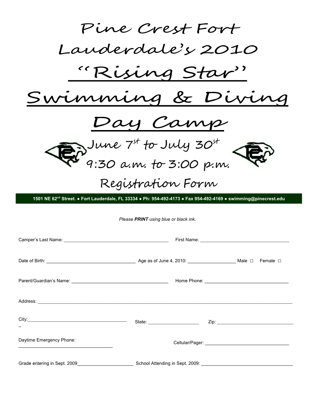 Pine Crest Swimming Day Camp 2006