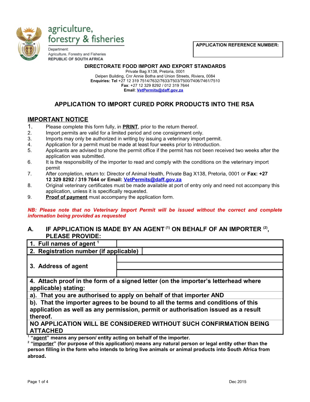Directorate Food Import and Export Standards