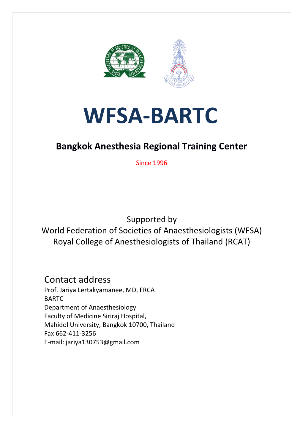 Bangkok Anesthesia Regional Training Center