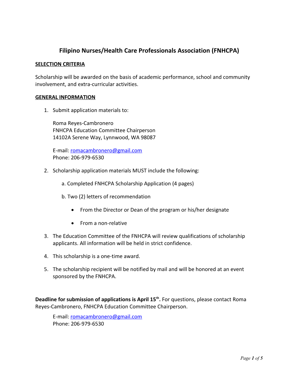 Filipino Nurses and Health Care Professionals Association (FNHCPA)