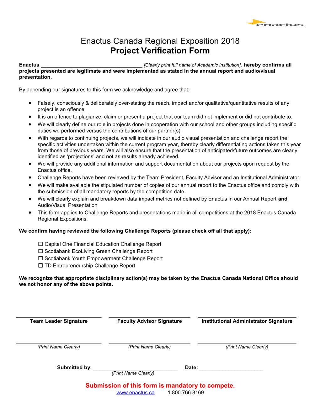 Team Project Verification Form
