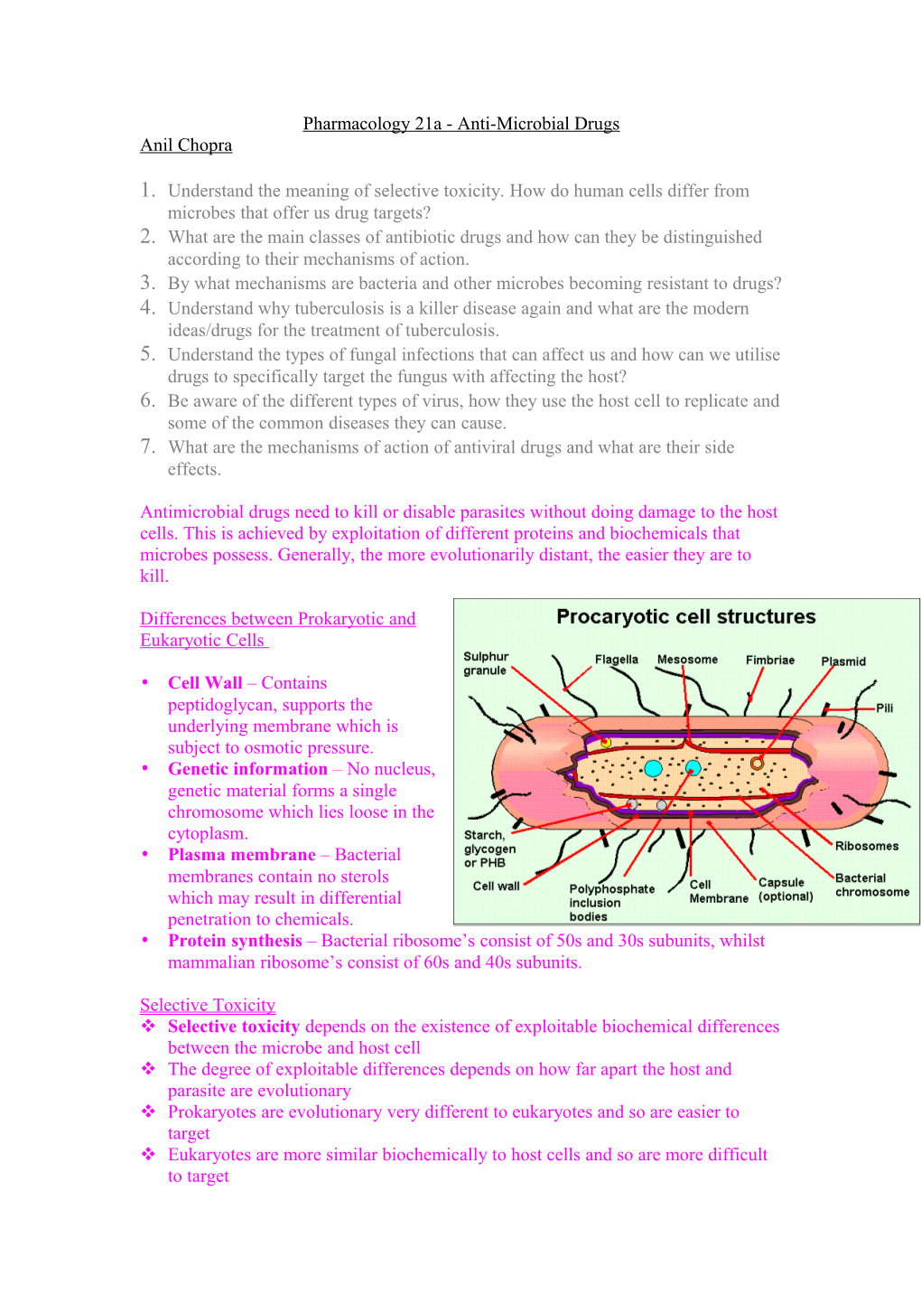 Pharmacology 21A - Anti-Microbial Drugs