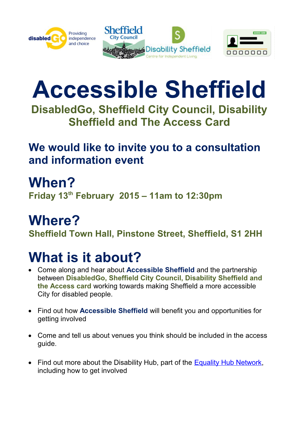 Disabledgo, Sheffield City Council, Disability Sheffield and the Access Card