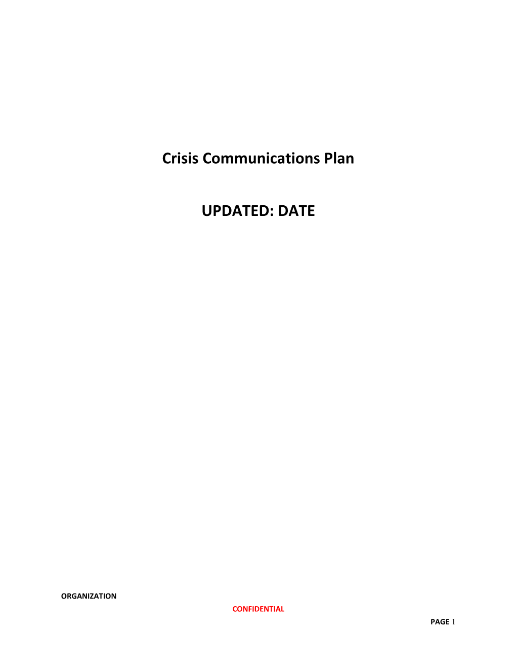 Crisis Communications Plan