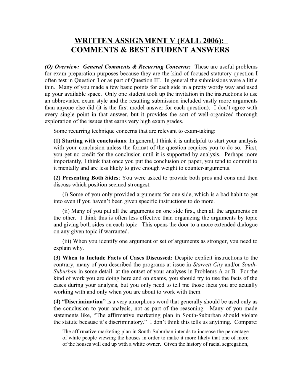 Comments & Best Student Answers