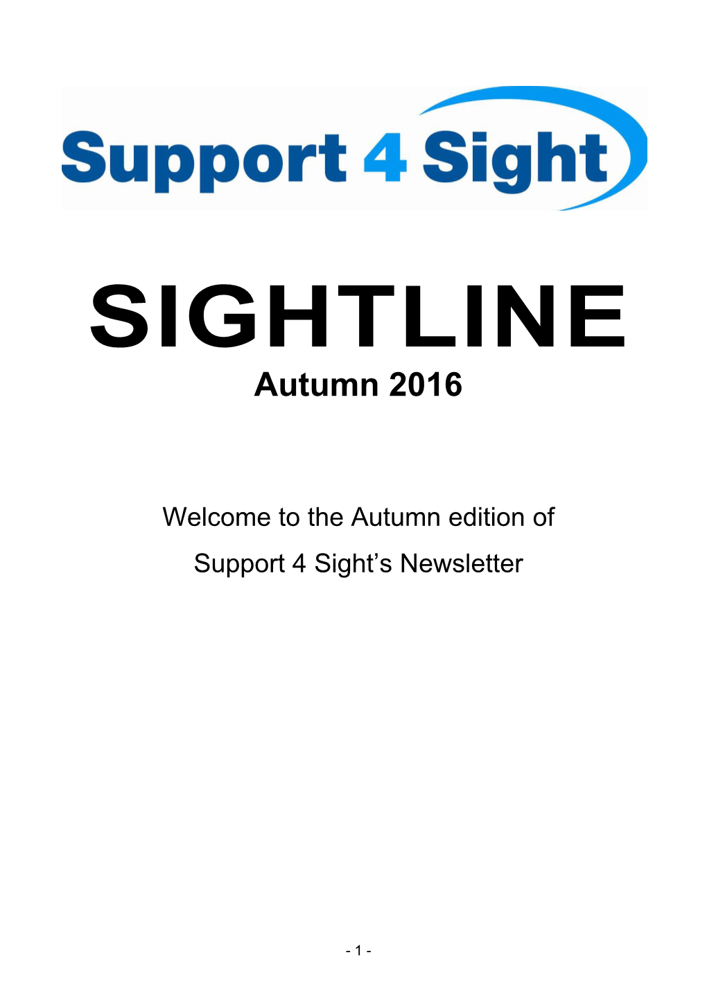 Welcome to the Autumn Edition Of