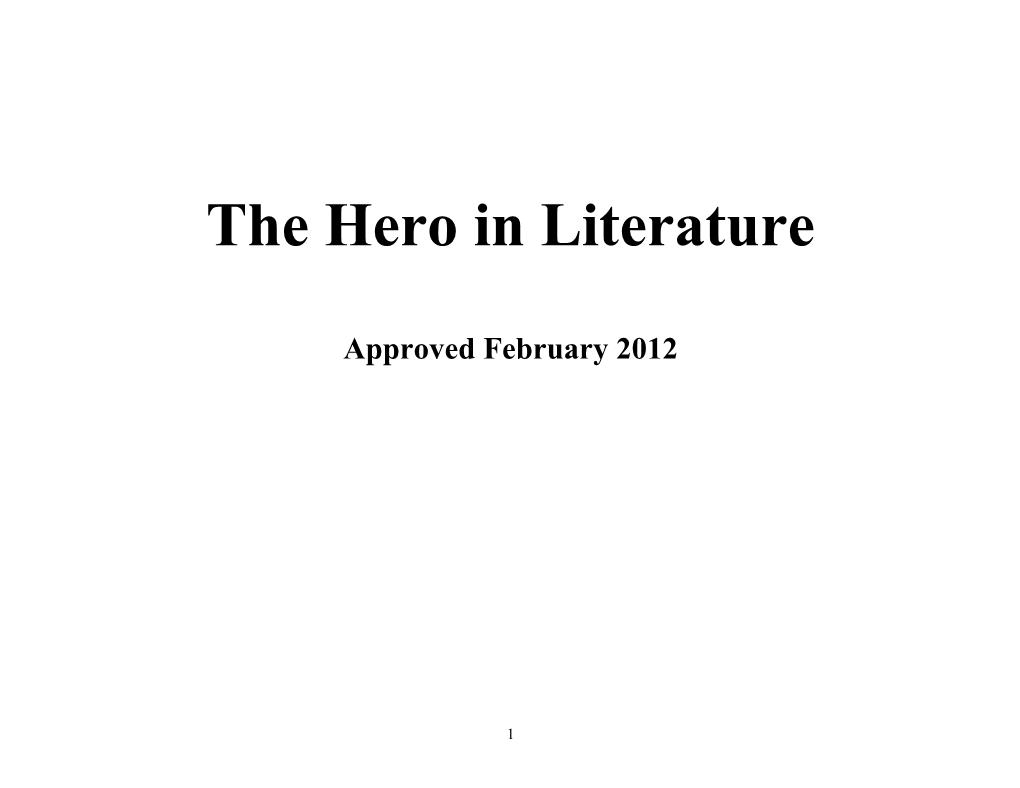 The Hero in Literature