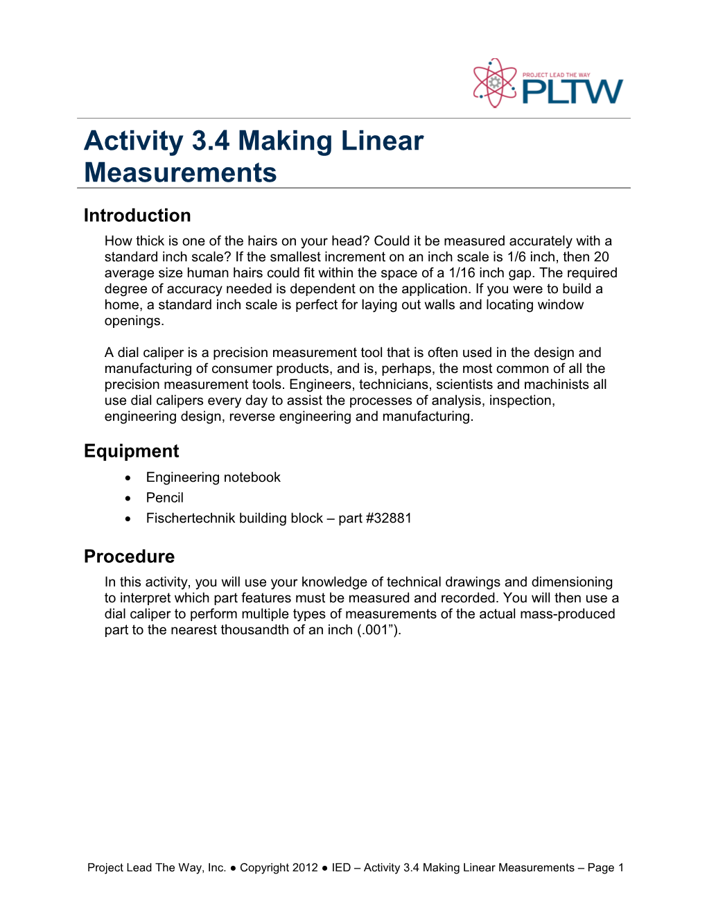 Activity 3.4 Making Linear Measurements