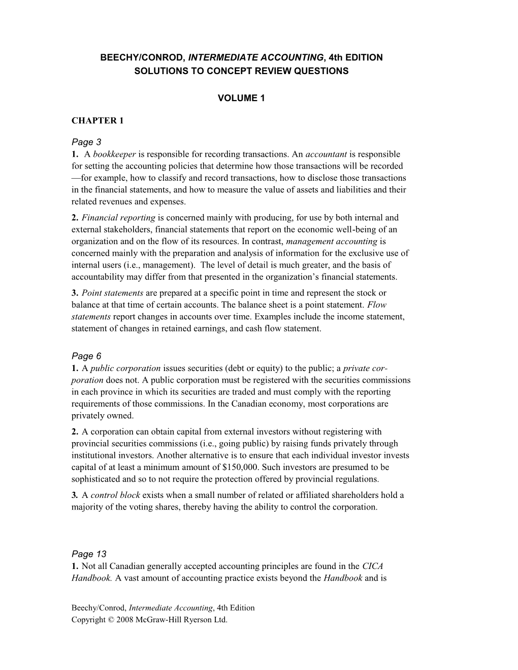 Beechy/Conrod, Intermediate Accounting, 3Rd Edition