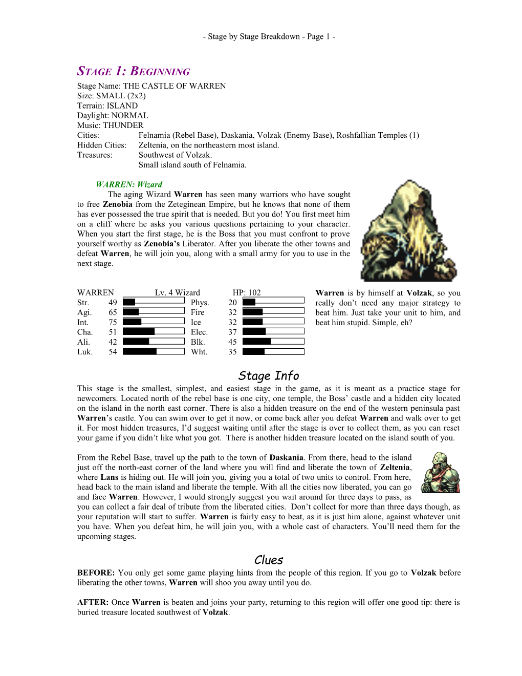 Stage by Stage Breakdown - Page 1