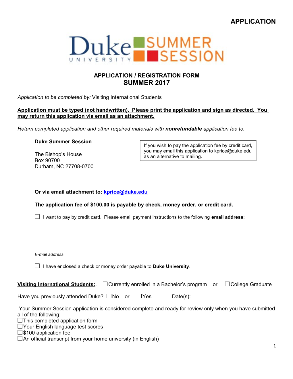 Duke University Summer Session