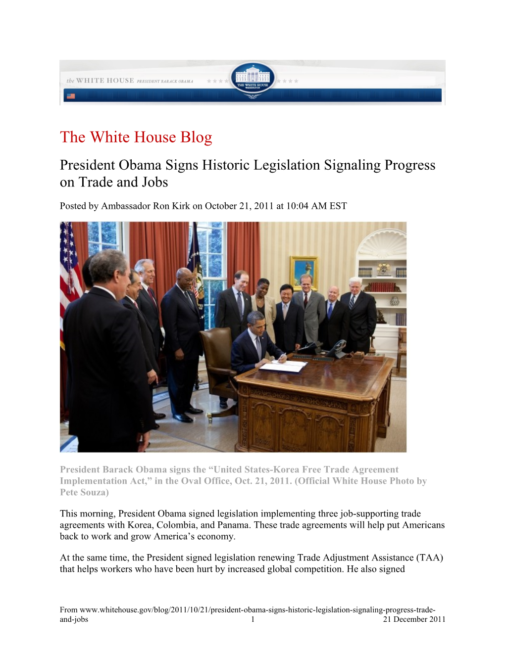 The White House Blog